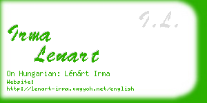 irma lenart business card