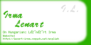 irma lenart business card